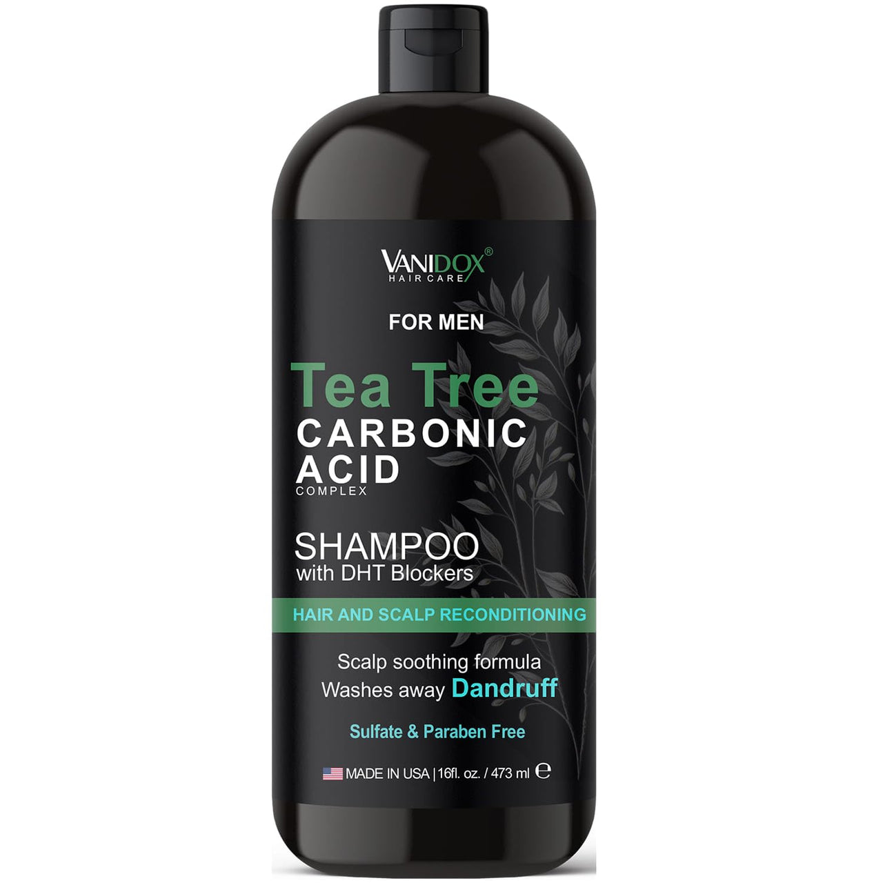 Tea Tree Shampoo, Carbonic Acid, DHT Blocker, Hair Growth, 16oz, Men’s Scalp