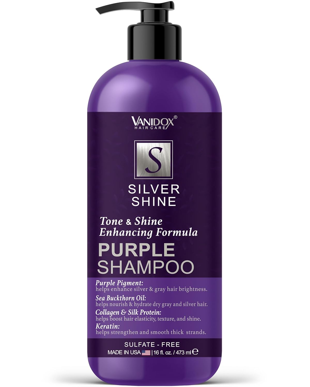 Sulfate-Free Purple Shampoo for Gray & Silver Hair, 16 fl oz for Women