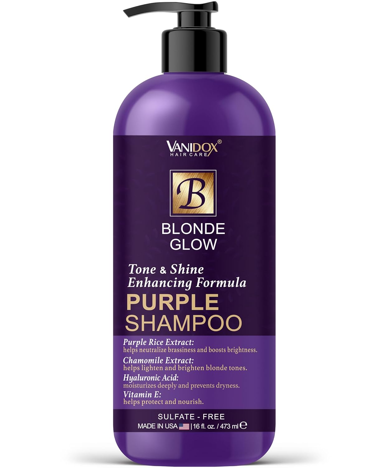 Sulfate-Free Purple Shampoo for Blondes, Highlights & Bleached Hair, 16oz