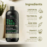 Thumbnail for Tea Tree Shampoo with Castor Oil, 16oz, Itchy Scalp Relief, Sulfate-Free