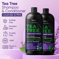 Thumbnail for Tea Tree Lavender Mint Shampoo & Conditioner, 16oz, Moisturizing, USA Made