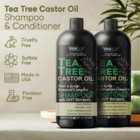 Thumbnail for Tea Tree Shampoo & Conditioner Set, Castor Oil, 16oz Each, Sulfate-Free