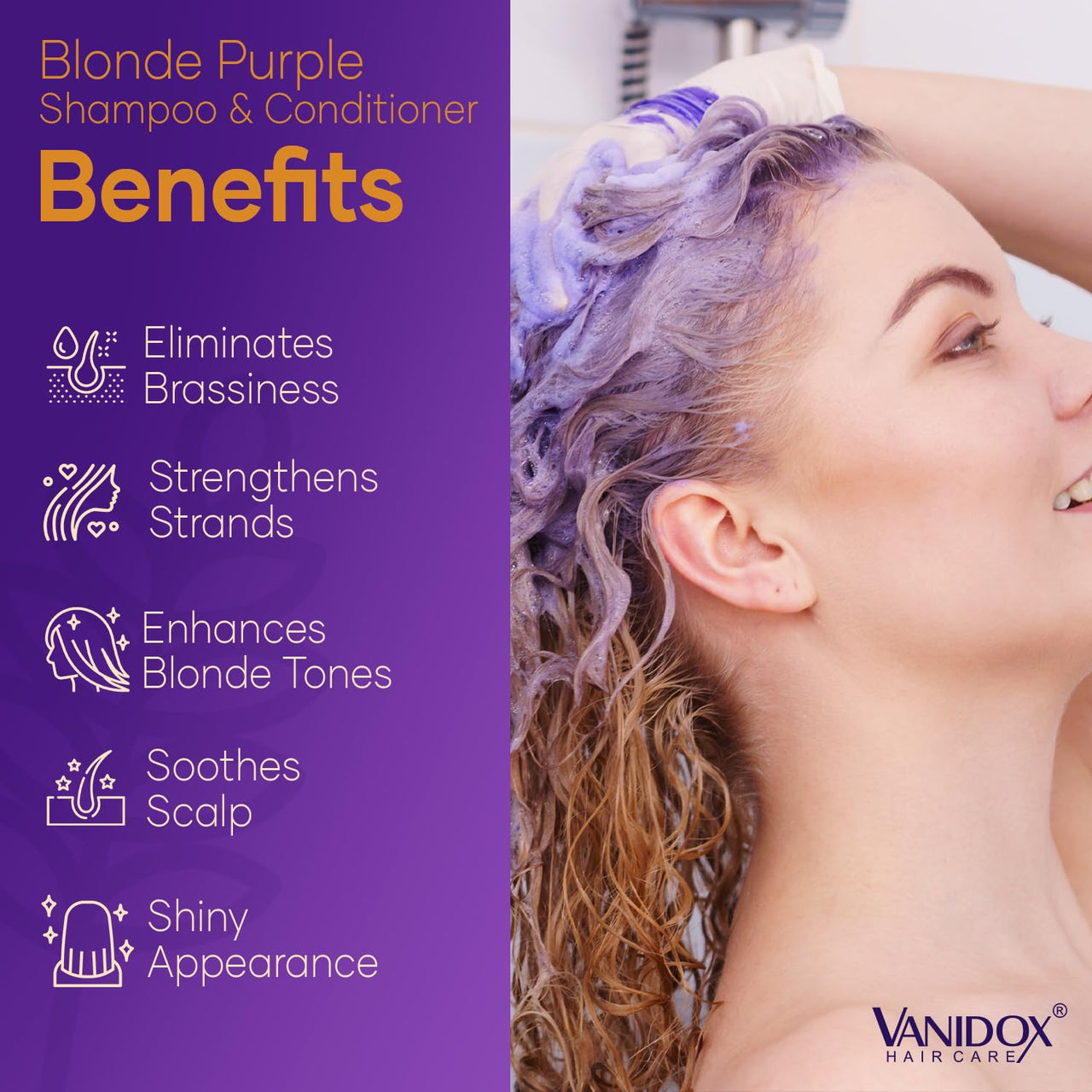 Sulfate-Free Purple Shampoo & Conditioner Set for Blondes, 16oz Each