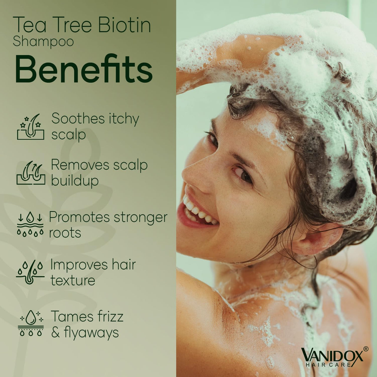 Tea Tree Shampoo with Biotin, 16oz, Itchy Scalp Relief, Sulfate-Free