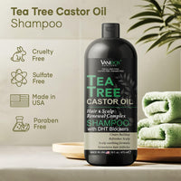 Thumbnail for Tea Tree Shampoo with Castor Oil, 16oz, Itchy Scalp Relief, Sulfate-Free