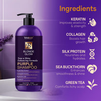 Thumbnail for Sulfate-Free Purple Shampoo for Blondes, Highlights & Bleached Hair, 16oz