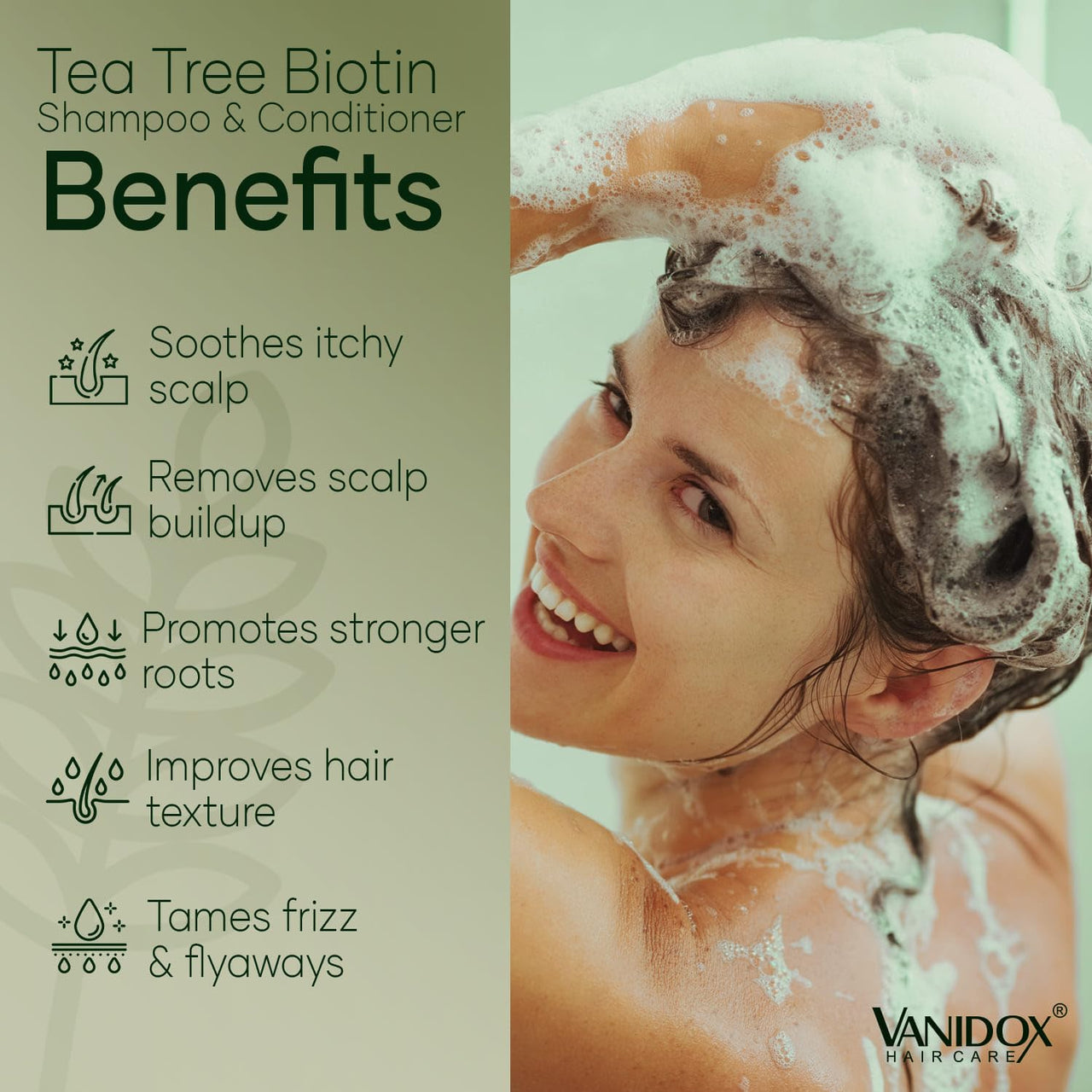 Tea Tree Shampoo & Conditioner Set, Biotin, 16oz Each, Sulfate-Free