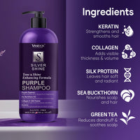 Thumbnail for Sulfate-Free Purple Shampoo for Gray & Silver Hair, 16 fl oz for Women