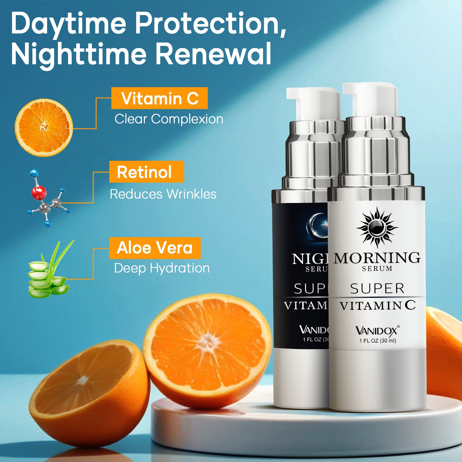Super Vitamin C Morning and Night Serum Combo