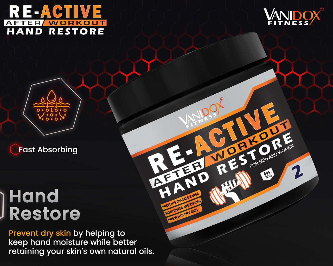 After Workout Hand Care - Removes Dead Cells, Moisturizes, Repairs and Prevents Dry Skin
